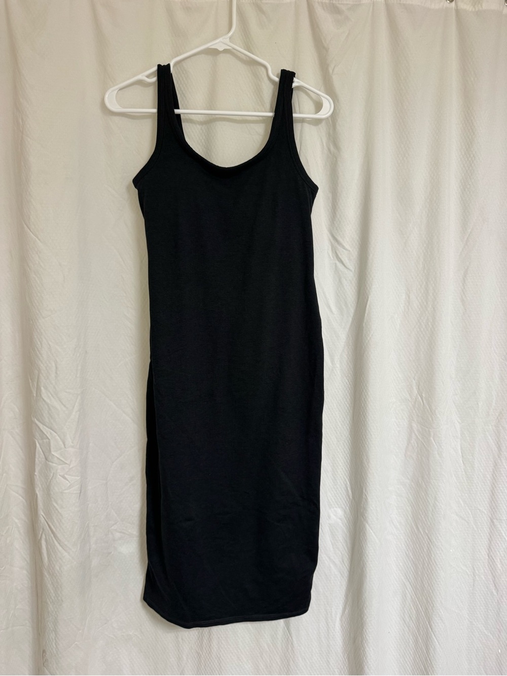 Like New Charcoal Gray Tank Midi Dress. Small. Built in bra. Stretch cotton
